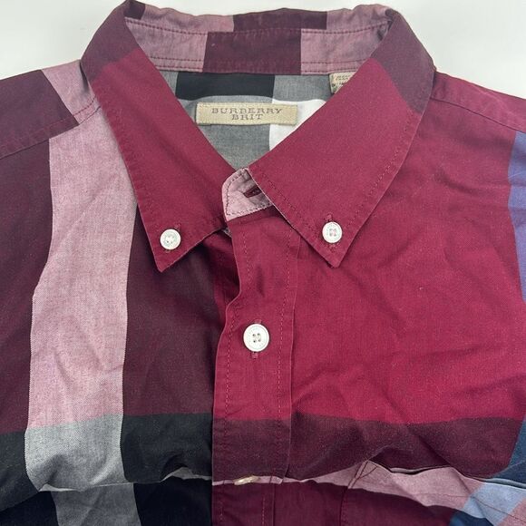 Burberry Brit Multicolor Plaid Cotton Button Down Full Sleeve Shirt XL - S - Picture 10 of 13